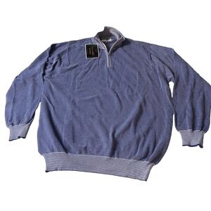 Bullock & Jones Men's Sweater 1/4 Zip Large Lightweight Vintage Scottish Knitwea